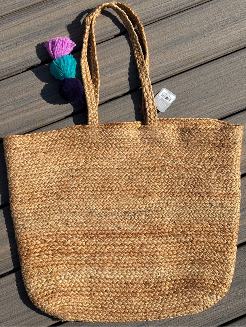 Large Karma Daydream Believer Jute Tote Beach Bag NWT - Picture 2 of 6